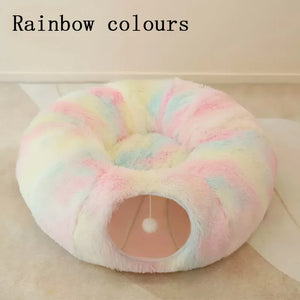 Nest donut bed in rainbow colours