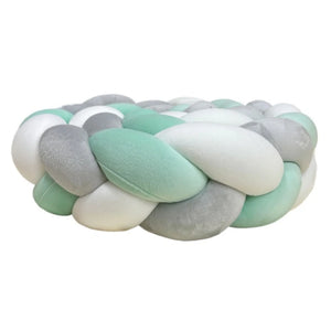Braided Nest Bed Twirl in mint and grey
