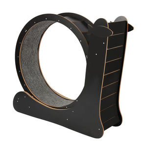 Cat Exercise Wheel «Sprint» Black — matte black cat wheel seen from the side