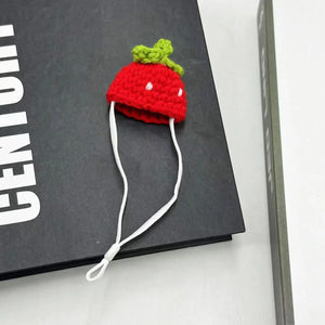 Mini Knitted Hat «Beanie» design F — knitted mini hat seen from the front
