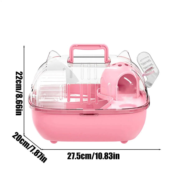 Travel Carrier «Roam» in yellow — clear small pet carrier seen from the front