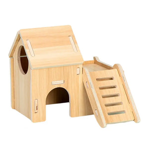 Wooden Play Set «Village» design F — natural wood piece seen from the front