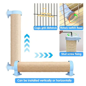 Sisal Scratch Post «Burrow» — natural sisal scratch post seen from the front