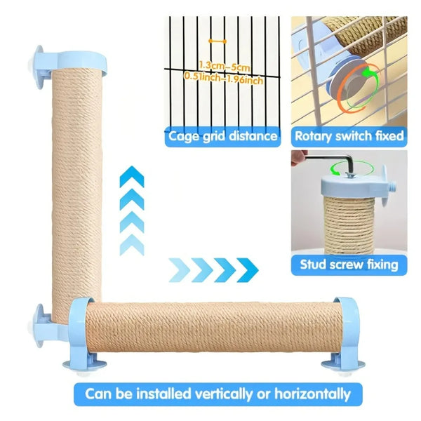 Sisal Scratch Post «Burrow» — natural sisal scratch post seen from the front