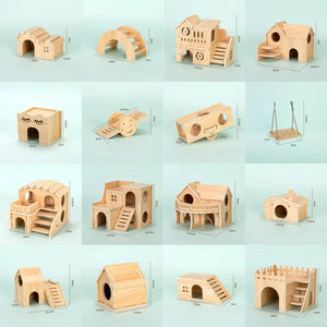 Wooden Play Set «Village» design A — natural wood piece seen from the front