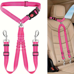 Car Travel Belt «Buckle» in sky blue — adjustable travel belt with clip