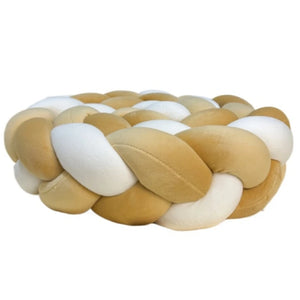 Braided Nest Bed Twirl in mustard and cream