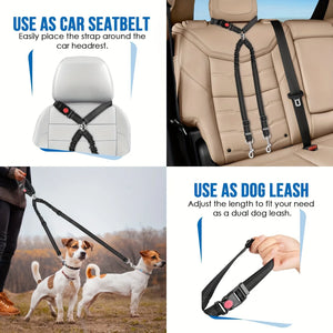 Car Travel Belt «Buckle» in red — adjustable travel belt with clip